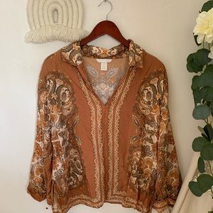 Mustard Paisley Blouse